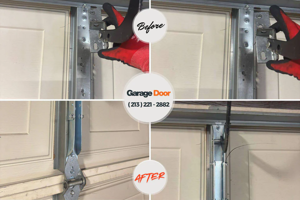 Before and after: garage door repair Kankakee County